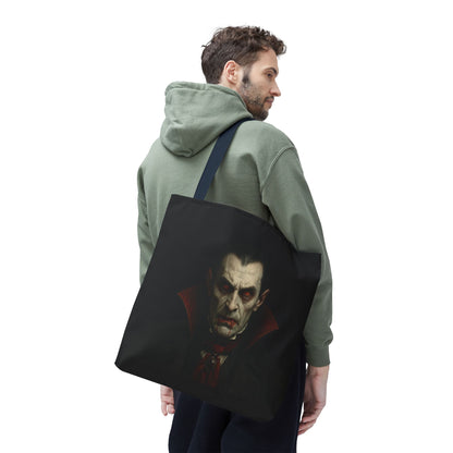 Vampire Haunted Tote Bag, Spooky Shopping Bag, Halloween Accessory, Gothic Style Handbag, Perfect for Halloween Parties, Unisex Tote