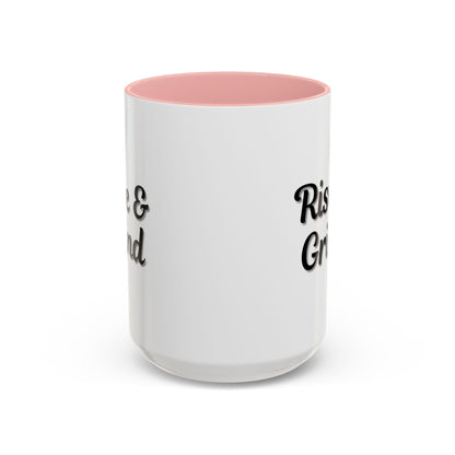 Rise & Grind Coffee Mug – Motivational Black Accent Mug for Daily Inspiration