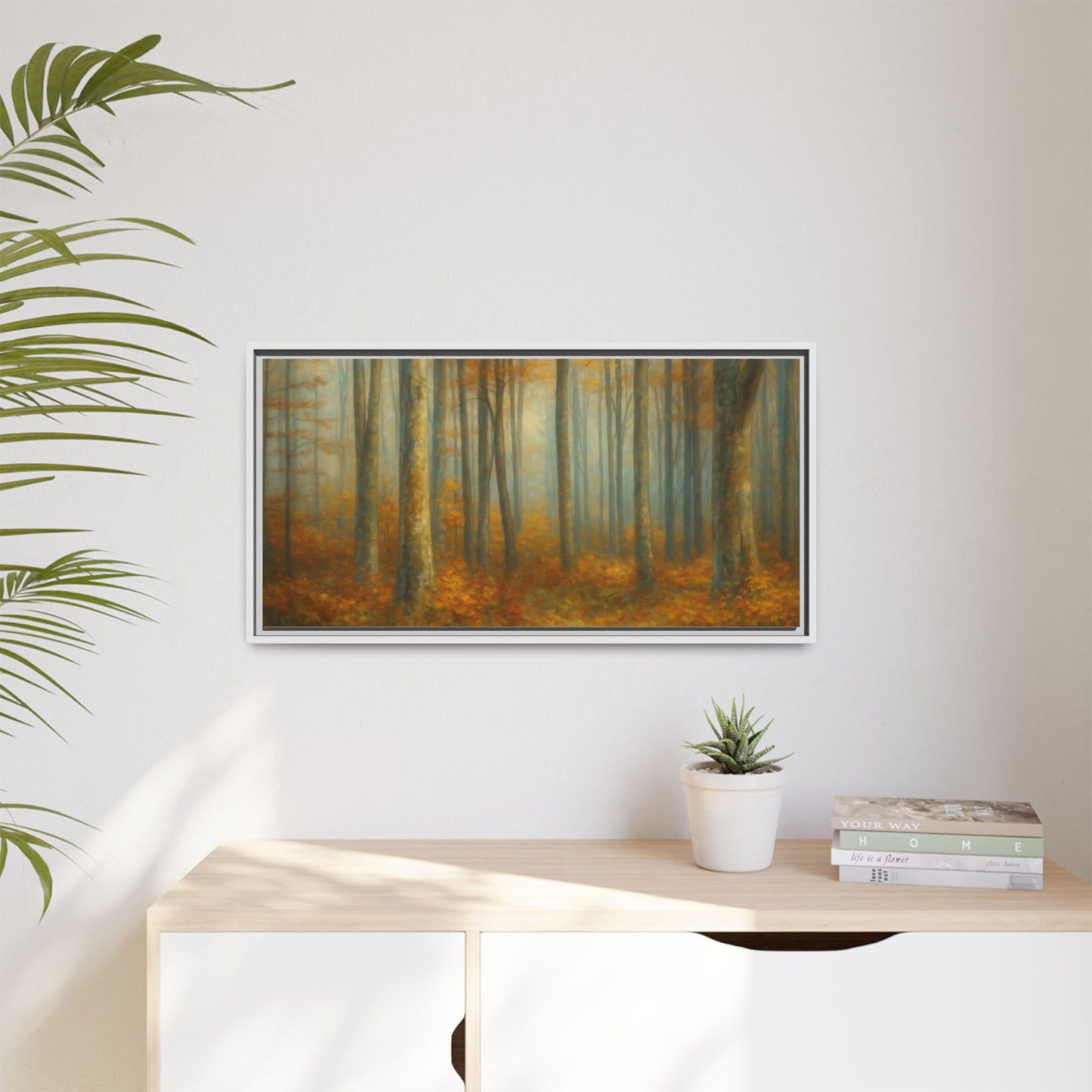 Autumn Forest Canvas Art, Framed Wall Decor, Rustic Home Decor, Nature Artwork, Gift for Nature Lovers