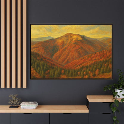 Autumn Landscape Wall Art, Cozy Home Decor, Nature Print, Framed Canvas, Fall Decorations, Gift Idea for Art Lovers