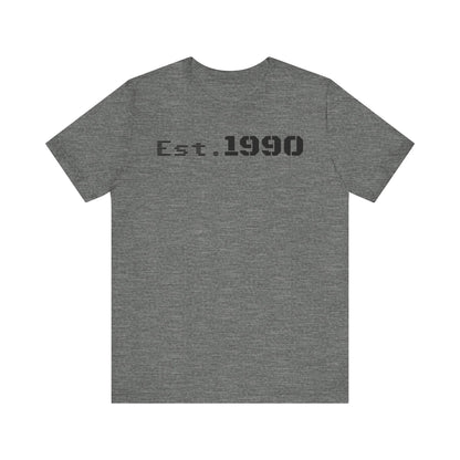 Unisex Est. 1990 Nostalgic Jersey Tee - Perfect Gift, Vintage Style, Retro Fashion, Birthday Celebration, Casual Wear