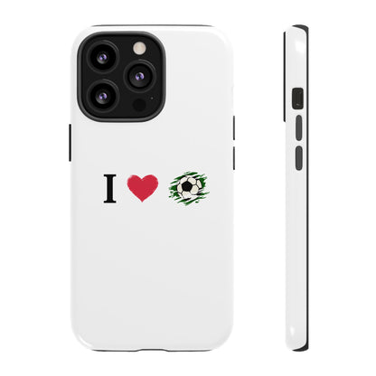 Soccer Phone Case, I Love Soccer, Tough Case Cover, Sporty Phone Accessories, Gift for Soccer Lovers, Unique Soccer Design