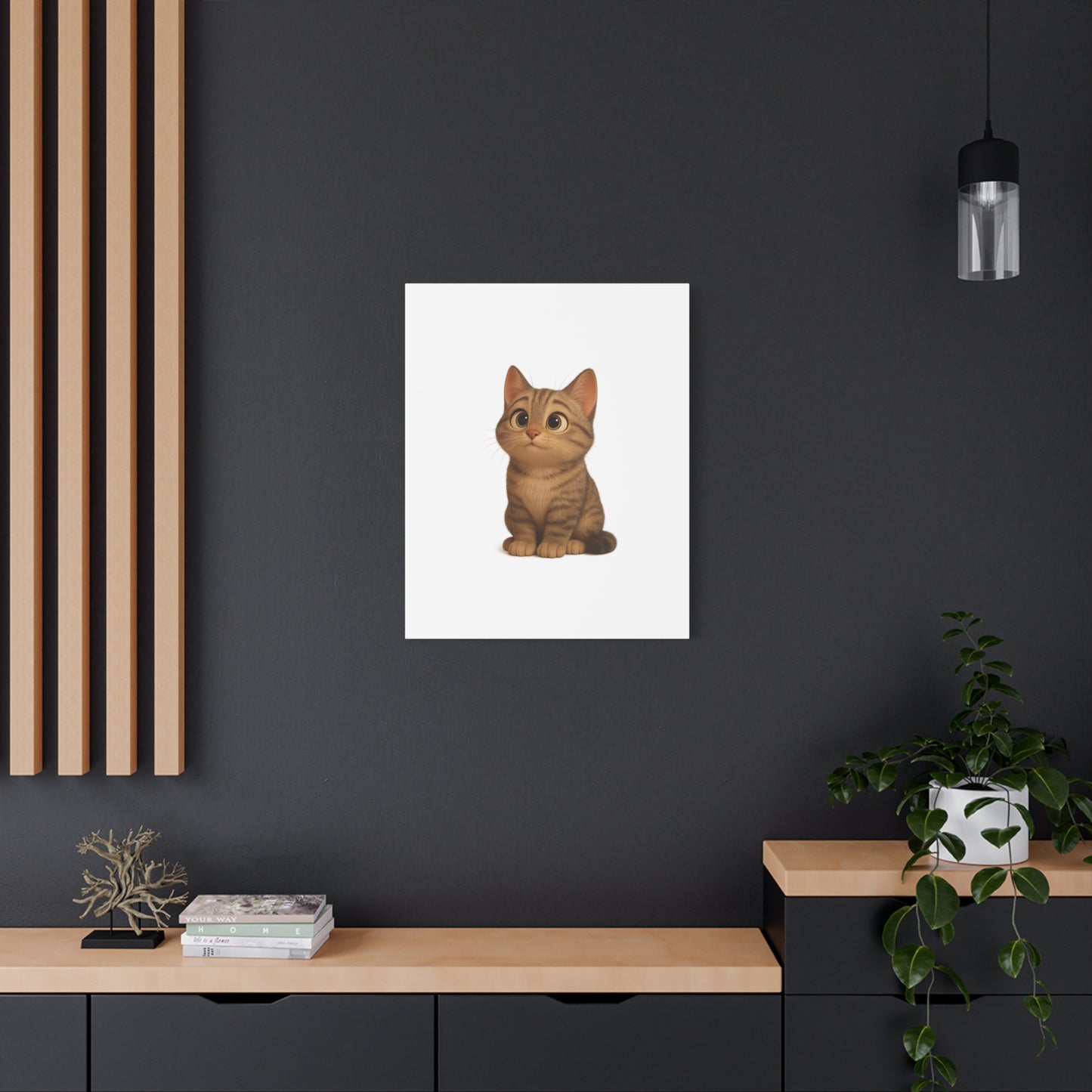Adorable Cat Canvas Art, Cute Cat Wall Decor, Pet Lover Gift, Nursery Wall Art, Animal Print, Modern Home Decor
