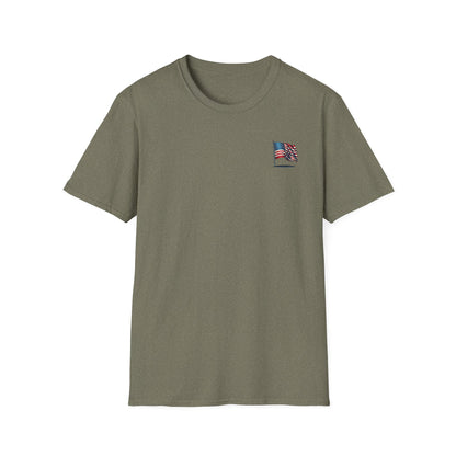 Patriotic Unisex Softstyle T-Shirt, American Flag Tee, USA Pride Shirt, Perfect for Independence Day, Casual Wear