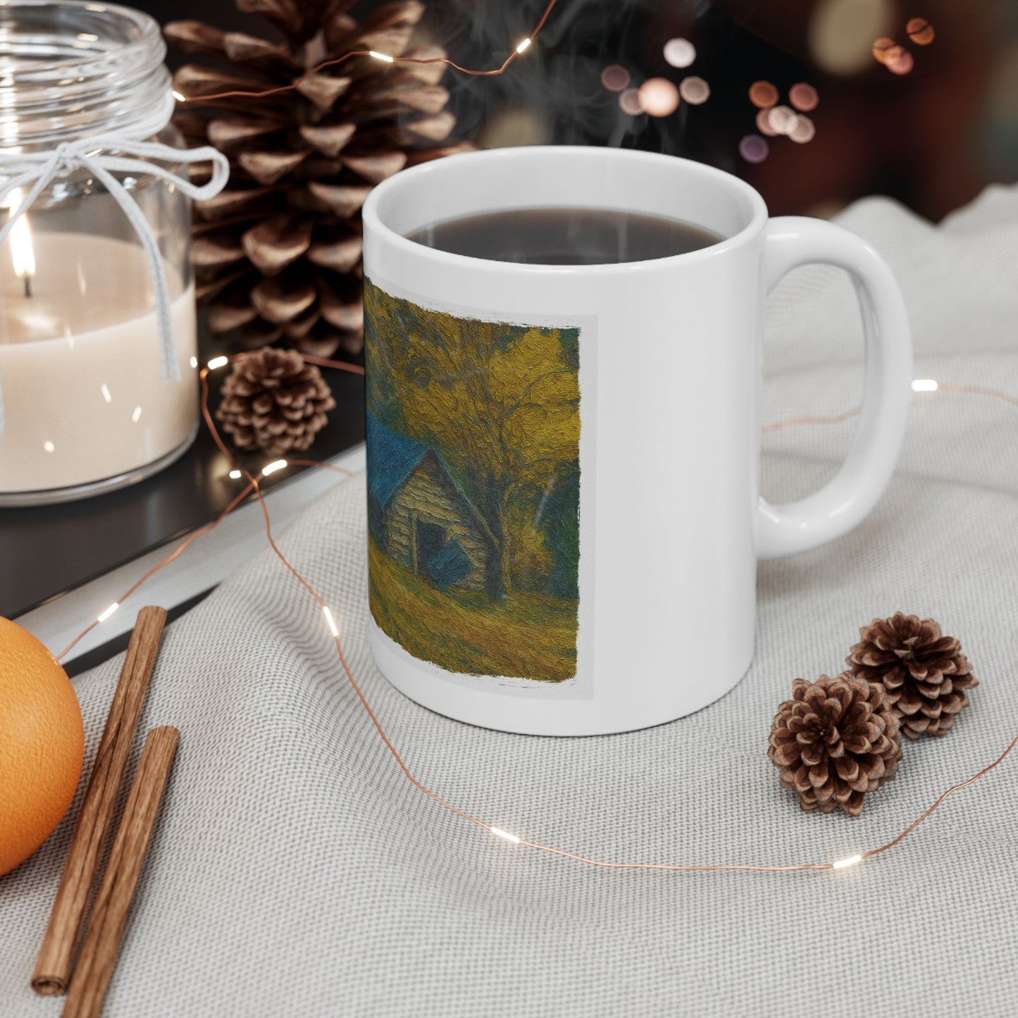 Rustic Cabin Ceramic Mug - Cozy Coffee Cup, Handmade Gift for Nature Lovers, Perfect for Home or Office, Great for Christmas, [...]