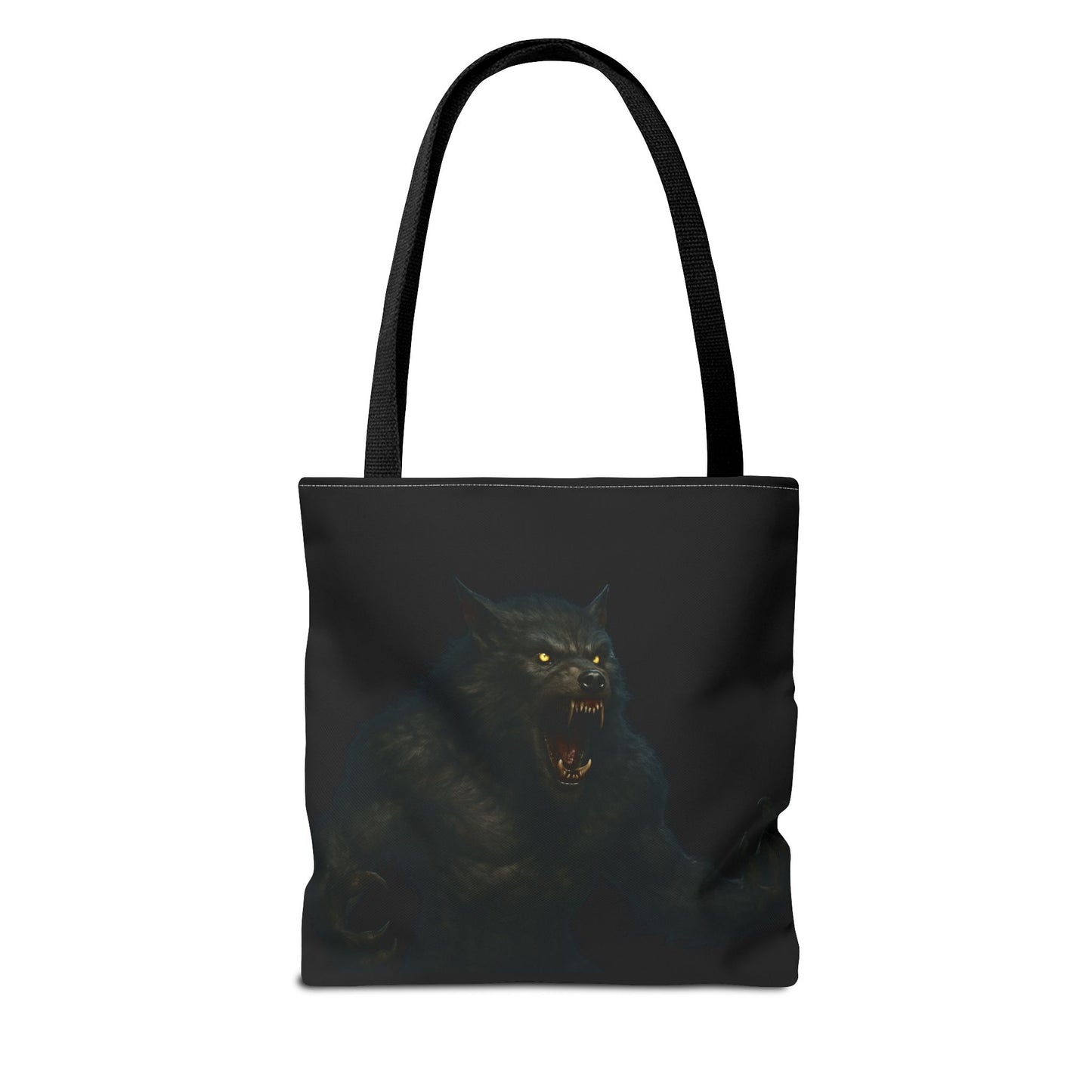 Fierce Werewolf Tote Bag, Halloween Accessories, Dark Art Tote, Animal Lover Gift, Geeky Shopping Bag