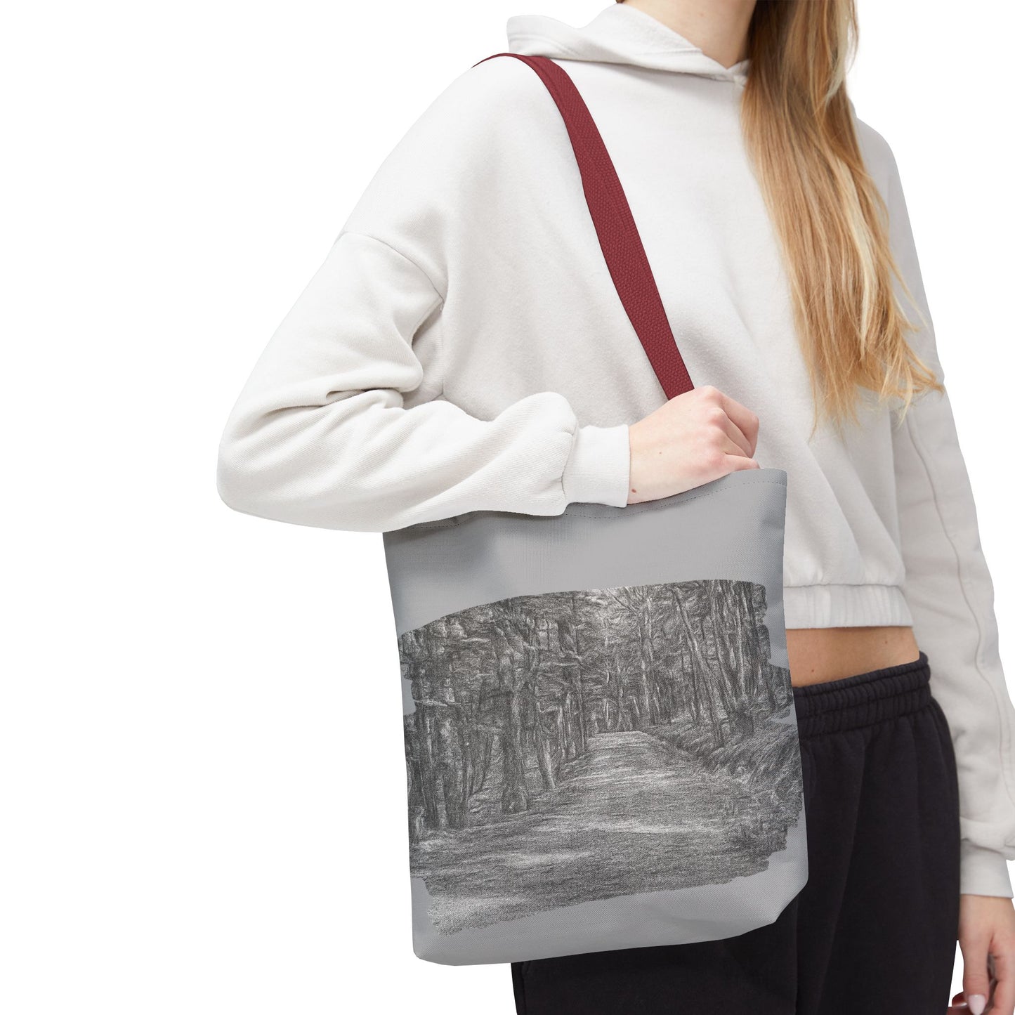 Scenic Path Tote Bag, Reversible Tote, Eco-Friendly Shopper, Outdoor Adventure Bag, Gift for Nature Lovers, Stylish Carryall