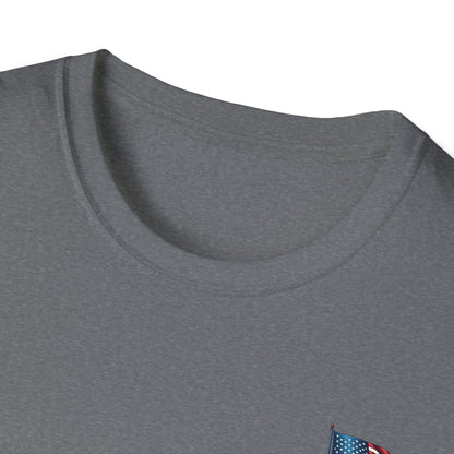 Patriotic Unisex Softstyle T-Shirt, American Flag Tee, USA Pride Shirt, Perfect for Independence Day, Casual Wear