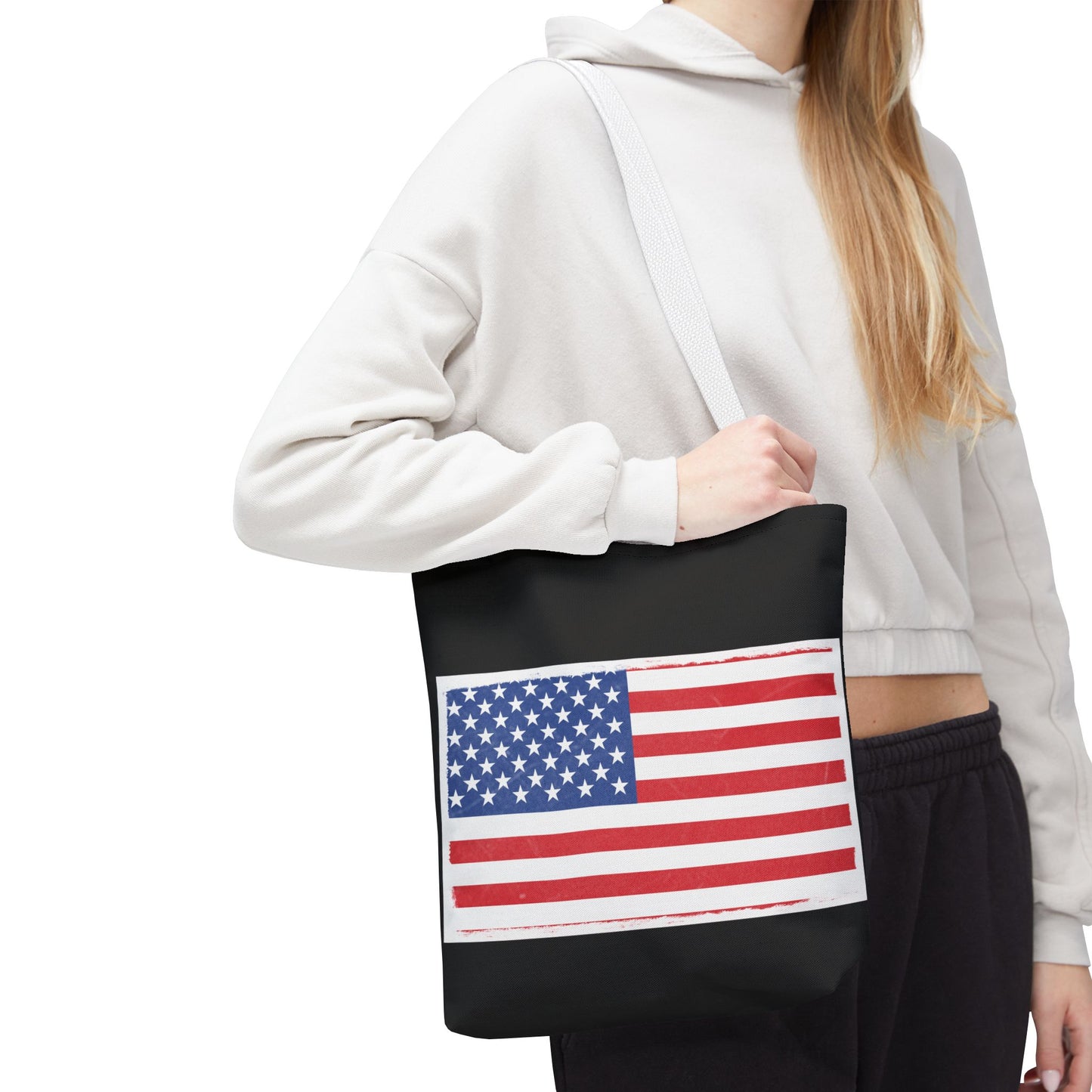 Patriotic Tote Bag, American Flag Carryall, Beach Bag, Reusable Shopping Tote, Independence Day Gift