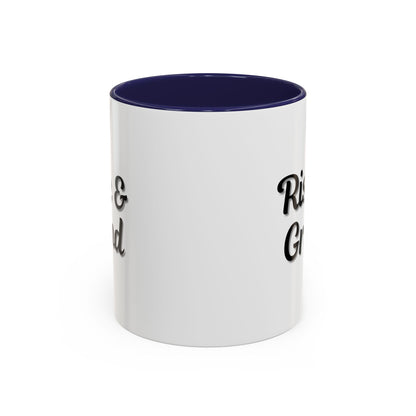 Rise & Grind Coffee Mug – Motivational Black Accent Mug for Daily Inspiration