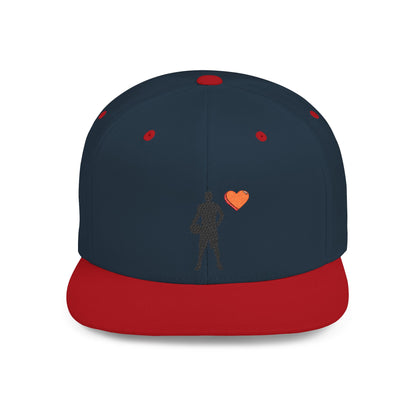 Sporty Love Flat Bill Snapback Hat – Adjustable Cap for Athletes, Casual Wear, Gifts for Sports Fans, Basketball Enthusiasts, Unique