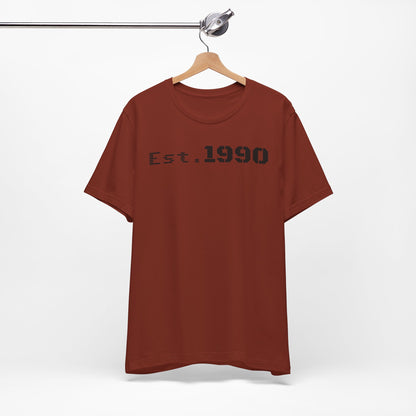 Unisex Est. 1990 Nostalgic Jersey Tee - Perfect Gift, Vintage Style, Retro Fashion, Birthday Celebration, Casual Wear