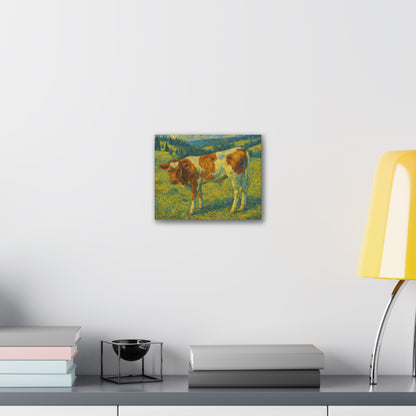 Cow Art Canvas Print, Rustic Farmhouse Decor, Animal Lover Gift, Country Wall Art, Thoughtful Homewarming