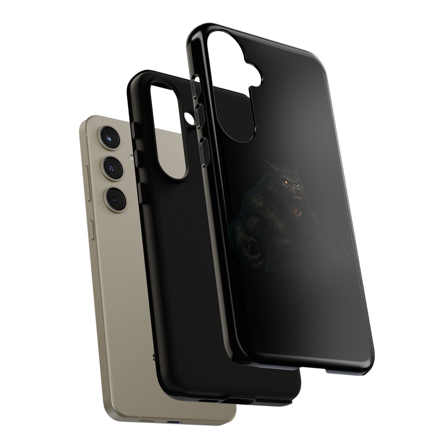 Werewolf Phone Case, Tough Cases, Black Panther Design, Gift for Animal Lovers, Phone Accessories, Fierce Phone Protection