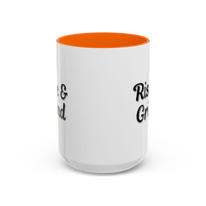 Rise & Grind Coffee Mug – Motivational Black Accent Mug for Daily Inspiration