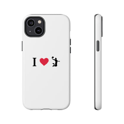 I Love Basketball Phone Case, Sporty Cell Cover, Basketball Gift for Players, Tough Cases, Love for Sports Accessories