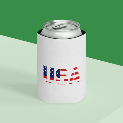 USA Flag Can Cooler - Perfect for BBQs, Independence Day, Tailgating, Memorial Day, Housewarming