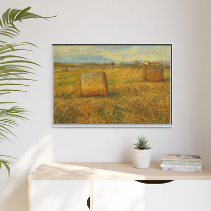 Framed Matte Canvas Wall Art - Rustic Farm Landscape, Country Decor, Home Gallery, Gift for Nature Lovers, Housewarming Decor