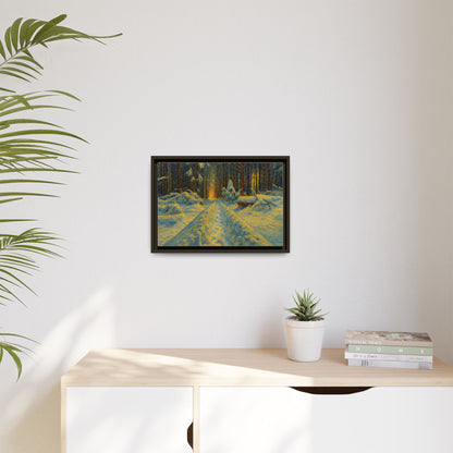 Canvas Art, Winter Landscape Wall Decor, Nature Lovers Gift, Seasonal Decor, Holiday Wall Art, Cozy Home Decoration, Framed Matte Canvas