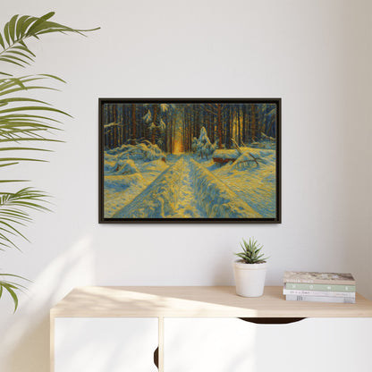 Canvas Art, Winter Landscape Wall Decor, Nature Lovers Gift, Seasonal Decor, Holiday Wall Art, Cozy Home Decoration, Framed Matte Canvas