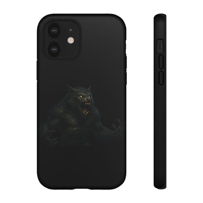 Werewolf Phone Case, Tough Cases, Black Panther Design, Gift for Animal Lovers, Phone Accessories, Fierce Phone Protection