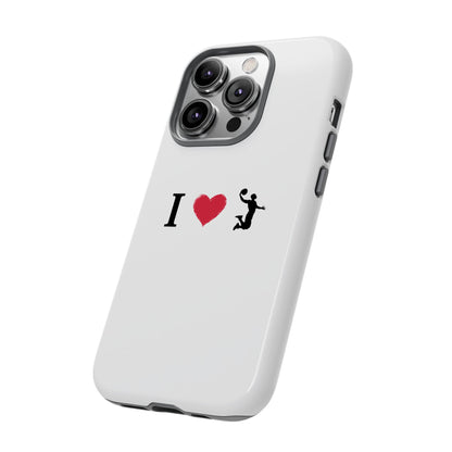 I Love Basketball Phone Case, Sporty Cell Cover, Basketball Gift for Players, Tough Cases, Love for Sports Accessories