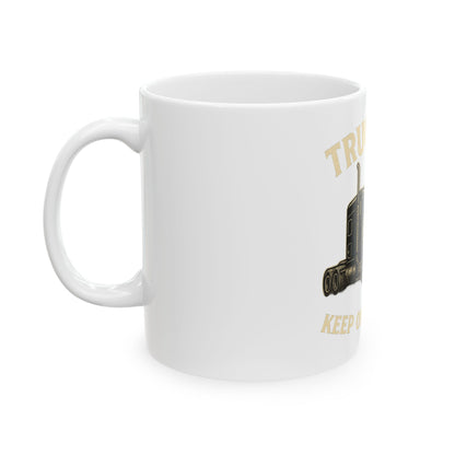 Truckers Keep on Truckin' Ceramic Mug, Coffee Cup for Truck Drivers, Gift for Road Trip Lovers, Travel Mug for Father's Day, Unique [...]