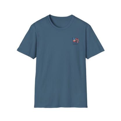 Patriotic Unisex Softstyle T-Shirt, American Flag Tee, USA Pride Shirt, Perfect for Independence Day, Casual Wear