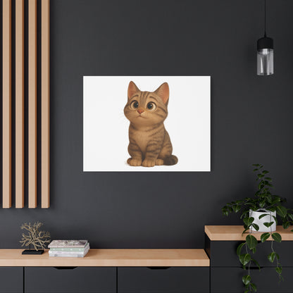 Adorable Cat Canvas Art, Cute Cat Wall Decor, Pet Lover Gift, Nursery Wall Art, Animal Print, Modern Home Decor