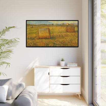Framed Matte Canvas Wall Art - Rustic Farm Landscape, Country Decor, Home Gallery, Gift for Nature Lovers, Housewarming Decor