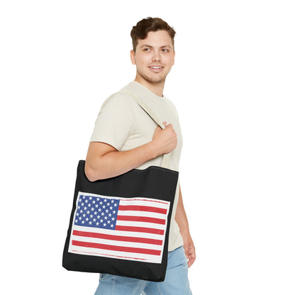 Patriotic Tote Bag, American Flag Carryall, Beach Bag, Reusable Shopping Tote, Independence Day Gift