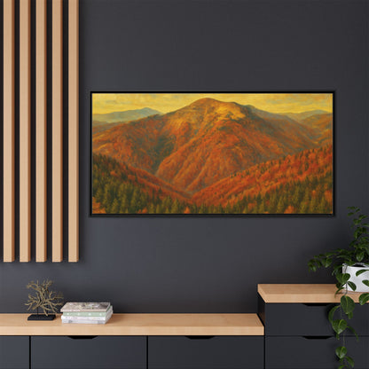 Autumn Landscape Wall Art, Cozy Home Decor, Nature Print, Framed Canvas, Fall Decorations, Gift Idea for Art Lovers