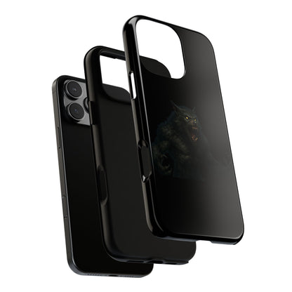 Werewolf Phone Case, Tough Cases, Black Panther Design, Gift for Animal Lovers, Phone Accessories, Fierce Phone Protection