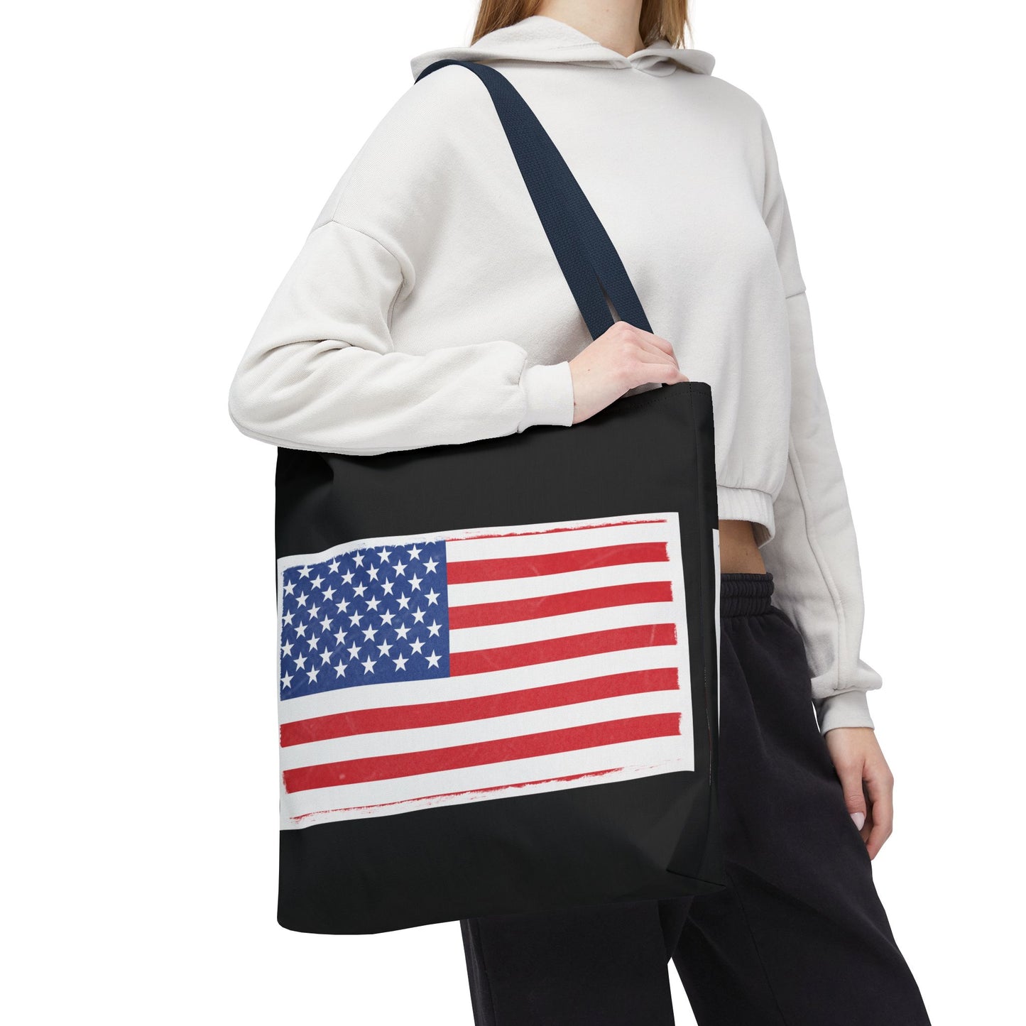 Patriotic Tote Bag, American Flag Carryall, Beach Bag, Reusable Shopping Tote, Independence Day Gift