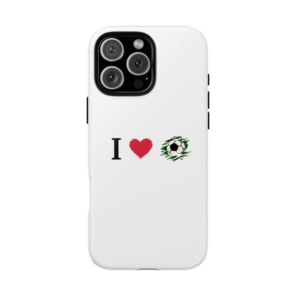 Soccer Phone Case, I Love Soccer, Tough Case Cover, Sporty Phone Accessories, Gift for Soccer Lovers, Unique Soccer Design
