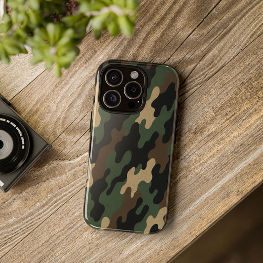 Camouflage Phone Case, Tough Cases, Military Style, Unique Phone Accessories, Gift for Him, Durable Phone Cover - product image
