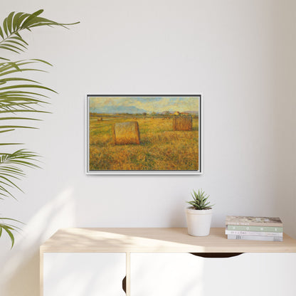 Framed Matte Canvas Wall Art - Rustic Farm Landscape, Country Decor, Home Gallery, Gift for Nature Lovers, Housewarming Decor
