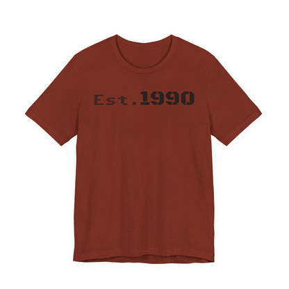 Unisex Est. 1990 Nostalgic Jersey Tee - Perfect Gift, Vintage Style, Retro Fashion, Birthday Celebration, Casual Wear