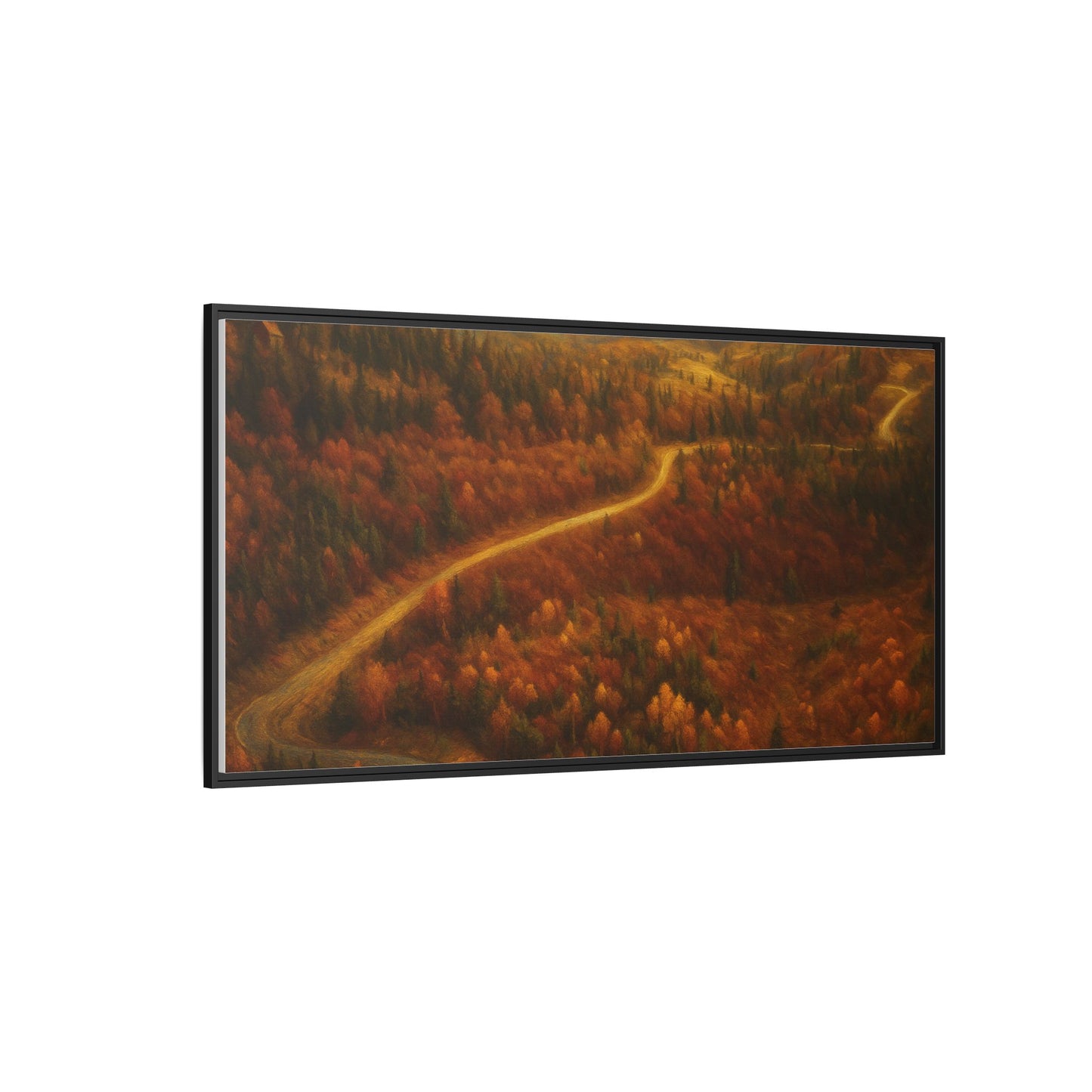 Autumn Landscape Framed Canvas Art, Cozy Home Decor, Warm Fall Vibes, Gift for Nature Lovers, Perfect for Thanksgiving