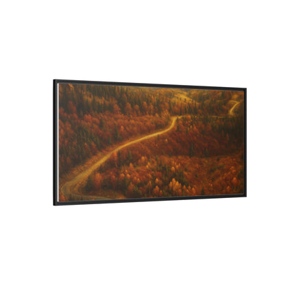 Autumn Landscape Framed Canvas Art, Cozy Home Decor, Warm Fall Vibes, Gift for Nature Lovers, Perfect for Thanksgiving