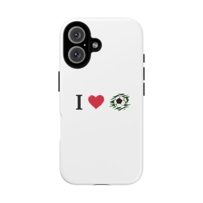 Soccer Phone Case, I Love Soccer, Tough Case Cover, Sporty Phone Accessories, Gift for Soccer Lovers, Unique Soccer Design