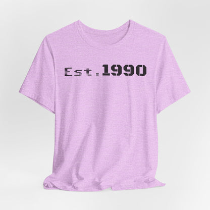 Unisex Est. 1990 Nostalgic Jersey Tee - Perfect Gift, Vintage Style, Retro Fashion, Birthday Celebration, Casual Wear