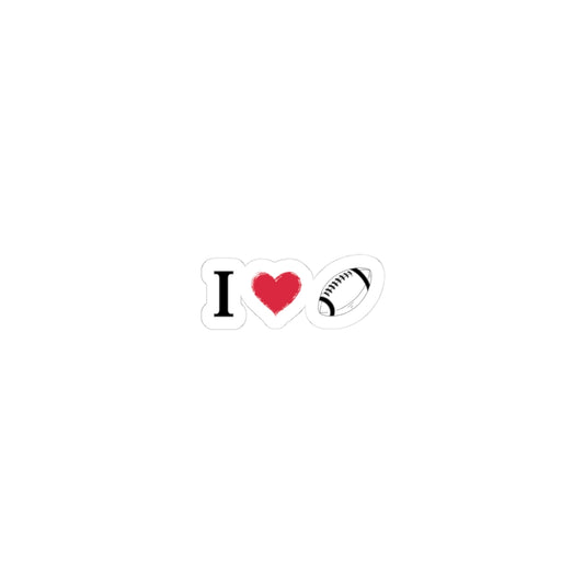 I Love Football -Cut Stickers | Sports Love Decals, Laptop Stickers, Gift for Football Fans, Sticker for Sports Enthusiasts, Home Decor