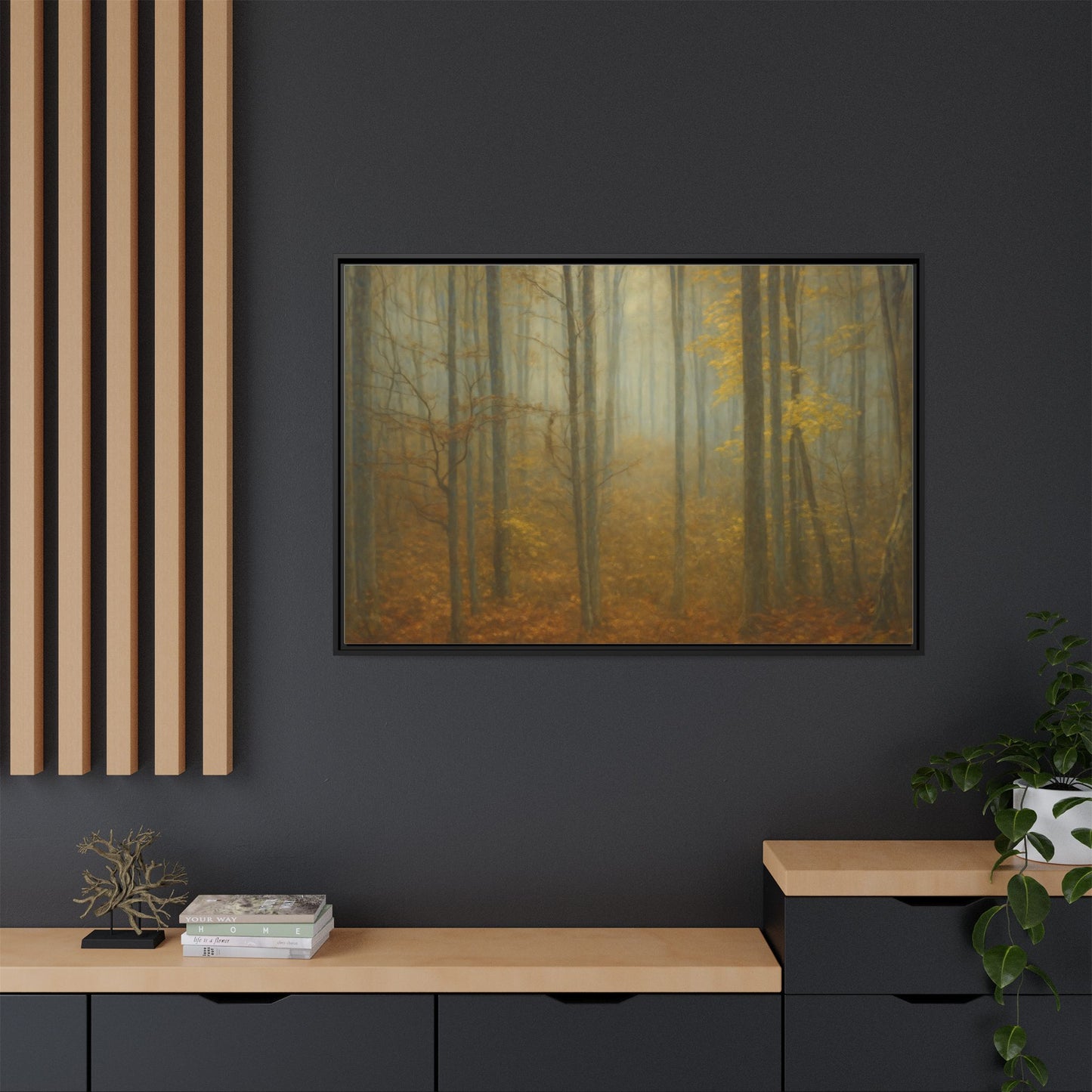 Framed Matte Canvas Art | Serenity in the Forest | Nature Wall Decor, Home Gallery, Cozy Living Room, Gift for Nature Lovers