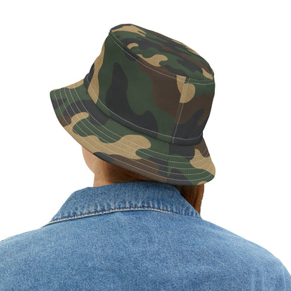 Camouflage Bucket Hat - Trendy AOP Headwear, Summer Fashion Accessory, Outdoor Adventure Cap, Unique Gift for Him/Her, Stylish Festival Hat