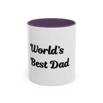 World's Best Dad Accent Coffee Mug - Perfect Gift for Father's Day