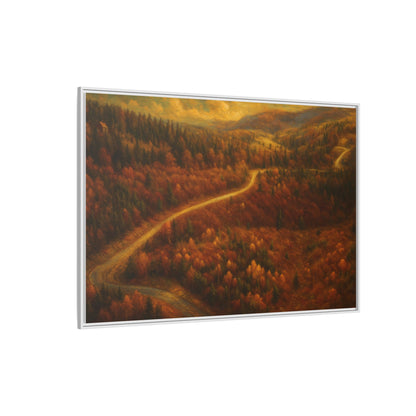 Autumn Landscape Framed Canvas Art, Cozy Home Decor, Warm Fall Vibes, Gift for Nature Lovers, Perfect for Thanksgiving