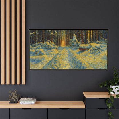 Canvas Art, Winter Landscape Wall Decor, Nature Lovers Gift, Seasonal Decor, Holiday Wall Art, Cozy Home Decoration, Framed Matte Canvas