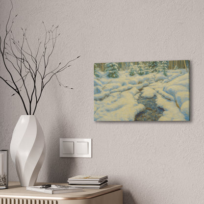 Winter Landscape Canvas Art, Nature Decor, Gallery Wall Art, Cozy Home Accent, Winter Wonderland Painting