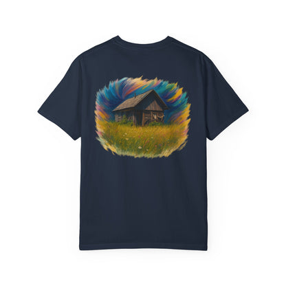 Rustic Landscape T-shirt | Relaxed Fit Tee, Casual Wear, Nature Lover Gift, Summer Outing Top, Eco-Friendly Apparel